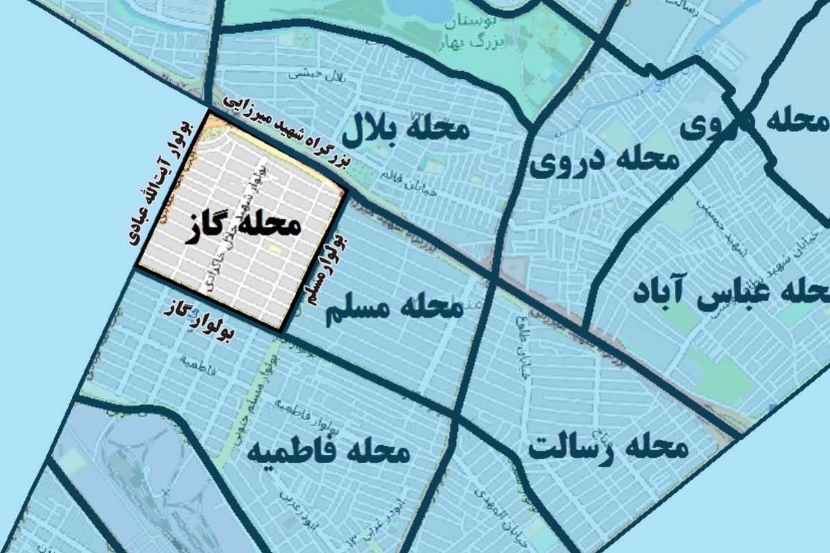 گاز، محله‌ای که خط لوله گاز مشهد از آن می‌گذشت