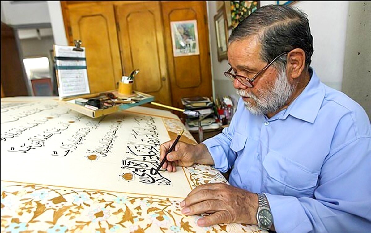 کتابت اشعار حافظ در دهه هشتم زندگی